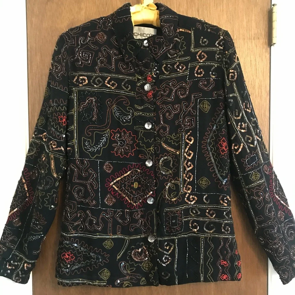 Chico’s Beaded Blazer - Picture 1 of 7